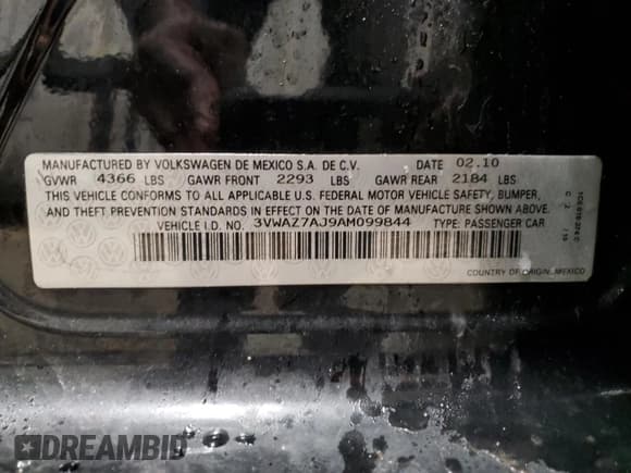 ✅ 2010 Volkswagen Jetta Limited Edition • VIN: 3VWAZ7AJ9AM099844 • Лот: 49606645. Опубликован ранее на Copart с пробегом 88 587 миль. Бесплатный доступ к архиву аукционных продаж из США и подробный отчёт об истории автомобиля на DreamBid. Изображение 12.