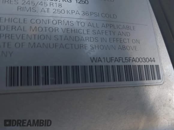 ✅ 2015 Audi allroad A4 Premium Plus • VIN: WA1UFAFL5FA003044 • Лот: 43090400. Опубликован ранее на IAAI с пробегом 69 529 миль. Бесплатный доступ к архиву аукционных продаж из США и подробный отчёт об истории автомобиля на DreamBid. Изображение 9.