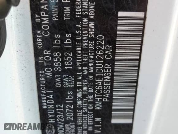 2013 Hyundai Veloster Turbo z VIN KMHTC6AE1DU126220, wystawiony jako Copart lot #71816384 z przebiegiem 128 943 mil mil oraz Szkoda całkowita • Salvage title. Historia ofert i sprzedaży dostępna na DreamBid. Obrazek 14.