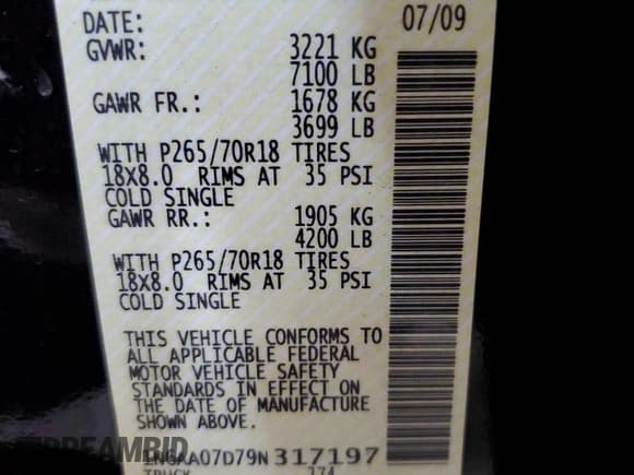 ✅ 2009 Nissan Titan SE • VIN: 1N6AA07D79N317197 • Lot: 58272744. Listed on Copart with 111,762 mi. Free auction sales archive from the USA and detailed vehicle history report at DreamBid. Image 12.