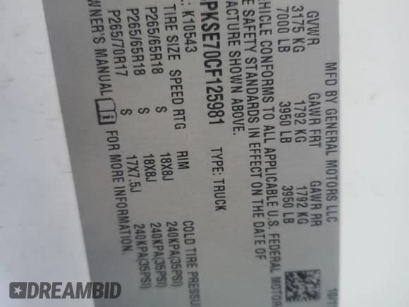 ✅ 2012 Chevrolet Silverado 1500 LT • VIN: 1GCPKSE70CF125981 • Lot: 71974165. Listed on Copart with 216,243 mi. Free auction sales archive from the USA and detailed vehicle history report at DreamBid. Image 12.