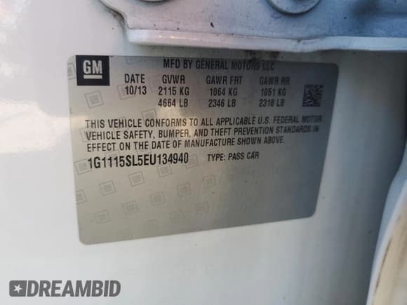 ✅ 2014 Chevrolet Impala LT • VIN: 1G1115SL5EU134940 • Лот: 71163685. Опубликован ранее на Copart с пробегом 215 218 миль. Бесплатный доступ к архиву аукционных продаж из США и подробный отчёт об истории автомобиля на DreamBid. Изображение 12.