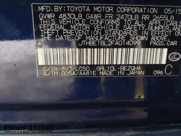 ✅ 2015 Lexus GS 350 • VIN: JTHBE1BL2FA014099 • Лот: 43541286. Опубликован ранее на IAAI с пробегом 143 464 миль. Бесплатный доступ к архиву аукционных продаж из США и подробный отчёт об истории автомобиля на DreamBid. Изображение 9.