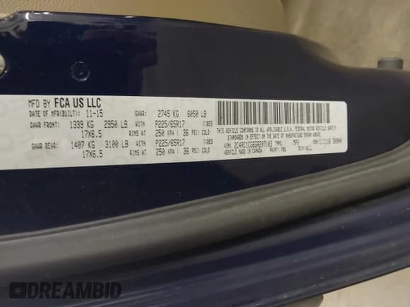 ✅ 2016 Chrysler Town & Country Touring L Anniversary Edition • VIN: 2C4RC1CG6GR207103 • Lot: 43376129. Listed on IAAI with 186,385 mi. Free auction sales archive from the USA and detailed vehicle history report at DreamBid. Image 9.