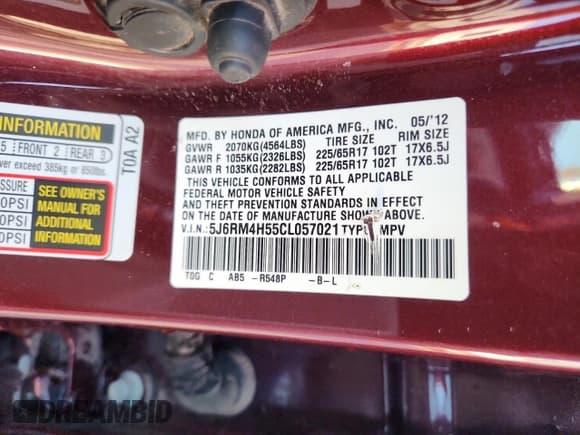 ✅ 2012 Honda CR-V EX • VIN: 5J6RM4H55CL057021 • Лот: 86428705. Опубликован ранее на Copart с пробегом 137 272 миль. Бесплатный доступ к архиву аукционных продаж из США и подробный отчёт об истории автомобиля на DreamBid. Изображение 13.