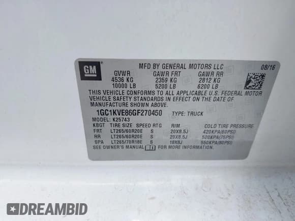 ✅ 2016 Chevrolet Silverado 2500HD LT • VIN: 1GC1KVE86GF270450 • Лот: 42439752. Опубликован ранее на IAAI с пробегом 174 476 миль. Бесплатный доступ к архиву аукционных продаж из США и подробный отчёт об истории автомобиля на DreamBid. Изображение 9.