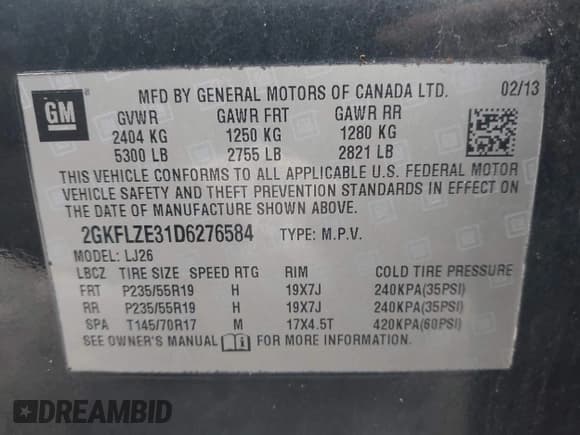 ✅ 2013 GMC Terrain Denali • VIN: 2GKFLZE31D6276584 • Лот: 41992098. Опубликован ранее на IAAI с пробегом 126 528 миль. Бесплатный доступ к архиву аукционных продаж из США и подробный отчёт об истории автомобиля на DreamBid. Изображение 9.