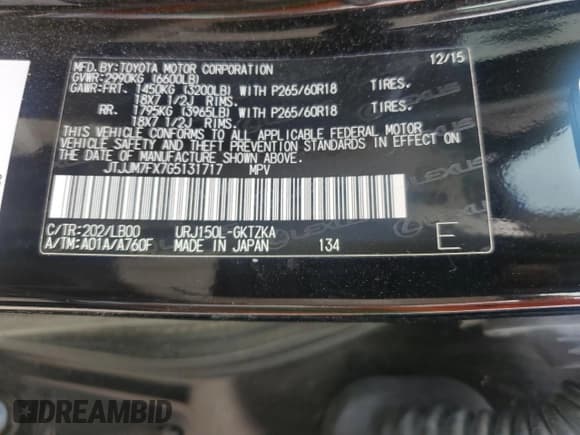 ✅ 2016 Lexus GX 460 Luxury • VIN: JTJJM7FX7G5131717 • Lot: 50394605. Wystawiony na Copart z przebiegiem 73 252 mil. Bezpłatny archiwum sprzedaży aukcyjnych z USA i szczegółowy raport historii pojazdu na DreamBid. Zdjęcie 14.