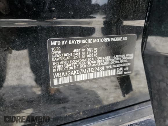 ✅ 2021 BMW 2 Series 228i xDrive • VIN: WBA73AK07M7H22488 • Lot: 56281555. Listed on Copart with 56,412 mi. Free auction sales archive from the USA and detailed vehicle history report at DreamBid. Image 12.