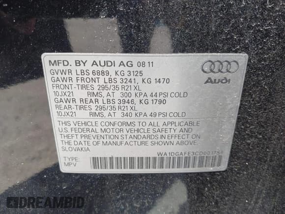 ✅ 2012 Audi Q7 S line • VIN: WA1DGAFE3CD001754 • Lot: 41939144. Wystawiony na IAAI z przebiegiem 126 490 mil. Bezpłatny archiwum sprzedaży aukcyjnych z USA i szczegółowy raport historii pojazdu na DreamBid. Zdjęcie 9.