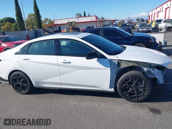 2025 Hyundai Elantra N Line with VIN KMHLR4DF2SU905145, listed as a IAAI auction lot 43276887 with 4,094 mi miles and . Bid and sale history available at DreamBid. Image 14.