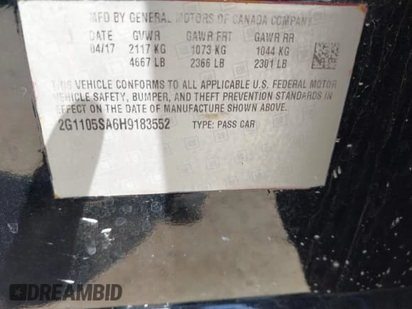 ✅ 2017 Chevrolet Impala LT • VIN: 2G1105SA6H9183552 • Lot: 43093046. Wystawiony na IAAI z przebiegiem 113 472 mil. Bezpłatny archiwum sprzedaży aukcyjnych z USA i szczegółowy raport historii pojazdu na DreamBid. Zdjęcie 9.