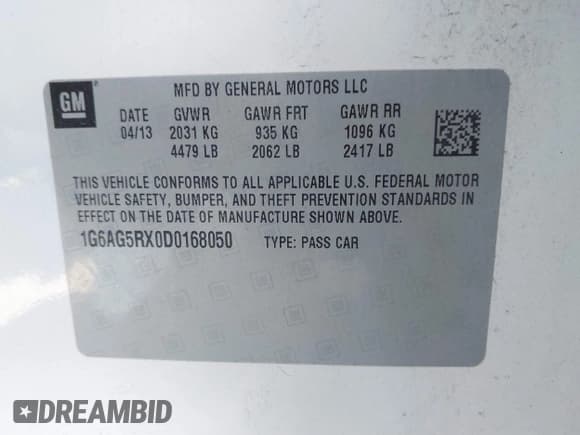 ✅ 2013 Cadillac ATS • VIN: 1G6AG5RX0D0168050 • Lot: 41293585. Listed on IAAI with 139,155 mi. Free auction sales archive from the USA and detailed vehicle history report at DreamBid. Image 9.