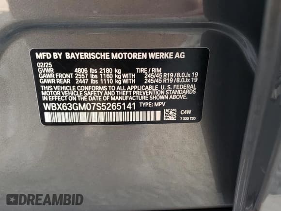 ✅ 2025 BMW X2 xDrive28i • VIN: WBX63GM07S5265141 • Лот: 70657025. Опубликован ранее на Copart с пробегом 2 668 миль. Бесплатный доступ к архиву аукционных продаж из США и подробный отчёт об истории автомобиля на DreamBid. Изображение 14.