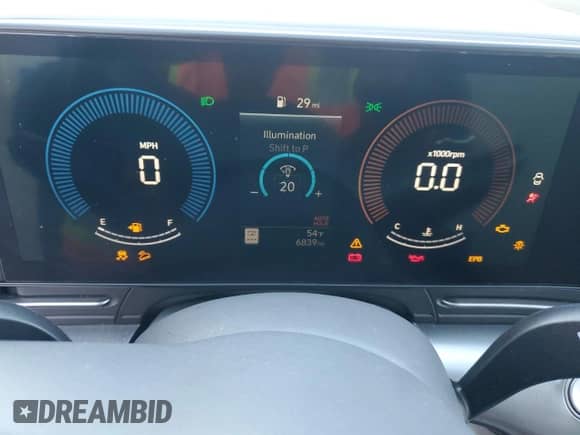 2024 Hyundai Kona SEL with VIN KM8HB3AB4RU095484, listed as a Copart auction lot 77822074 with 6,839 mi miles and Salvage title. Bid and sale history available at DreamBid. Image 9.