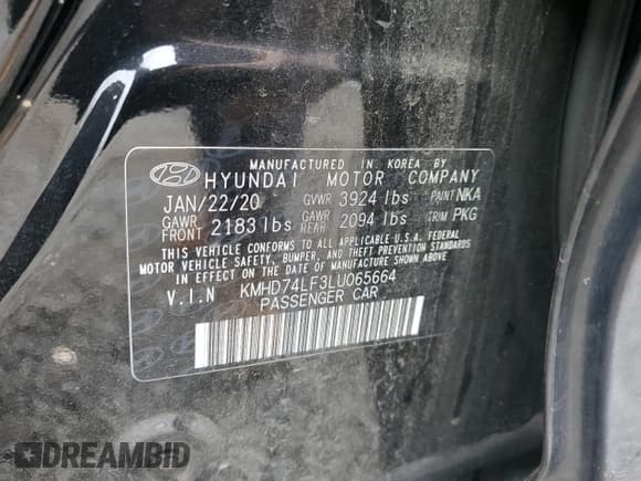 ✅ 2020 Hyundai Elantra SE • VIN: KMHD74LF3LU065664 • Лот: 86497655. Опубликован ранее на Copart с пробегом 60 622 миль. Бесплатный доступ к архиву аукционных продаж из США и подробный отчёт об истории автомобиля на DreamBid. Изображение 12.