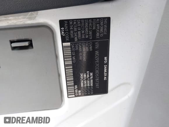 ✅ 2013 Mercedes-Benz Sprinter Passenger • VIN: WDZPE7CC8D5787397 • Лот: 42661008. Опубликован ранее на IAAI с пробегом 78 231 миль. Бесплатный доступ к архиву аукционных продаж из США и подробный отчёт об истории автомобиля на DreamBid. Изображение 9.