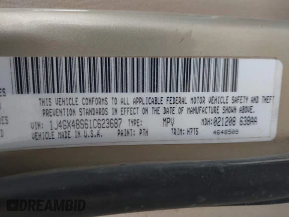 ✅ 2001 Jeep Grand Cherokee Laredo • VIN: 1J4GX48S61C623687 • Lot: 41957295. Wystawiony na IAAI z przebiegiem 247 284 mil. Bezpłatny archiwum sprzedaży aukcyjnych z USA i szczegółowy raport historii pojazdu na DreamBid. Zdjęcie 9.