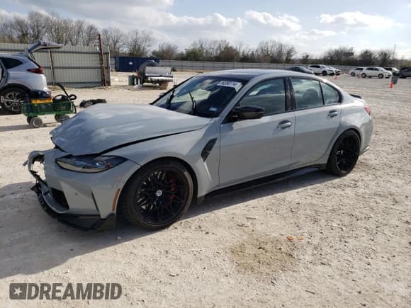 ✅ 2022 BMW M3 Competition xDrive • VIN: WBS43AY02NFN14884 • Lot: 38280114. Listed on Copart with 3,987 mi. Free auction sales archive from the USA and detailed vehicle history report at DreamBid. Image 1.