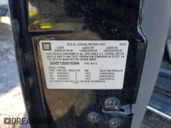 ✅ 2006 Buick Rainier CXL • VIN: 5GADT13S562162944 • Lot: 42516425. Wystawiony na Copart z przebiegiem 161 272 mil. Bezpłatny archiwum sprzedaży aukcyjnych z USA i szczegółowy raport historii pojazdu na DreamBid. Zdjęcie 13.