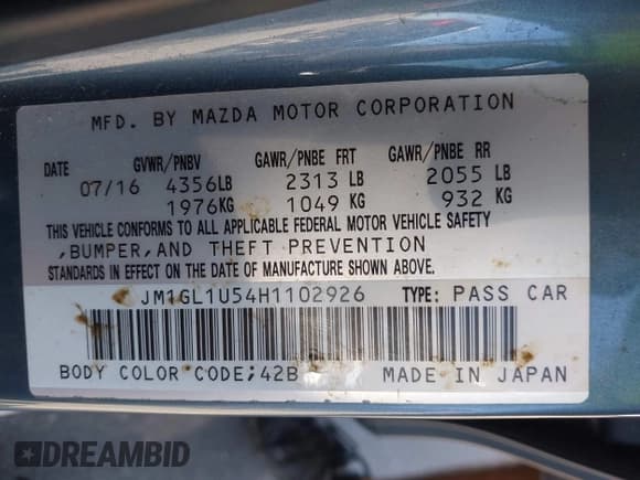 ✅ 2017 Mazda 6 Sport • VIN: JM1GL1U54H1102926 • Lot: 43473068. Wystawiony na IAAI z przebiegiem 52 754 mil. Bezpłatny archiwum sprzedaży aukcyjnych z USA i szczegółowy raport historii pojazdu na DreamBid. Zdjęcie 9.