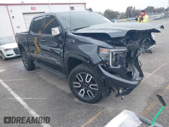 ✅ 2023 GMC Sierra 1500 AT4 • VIN: 1GTUUEEL0PZ287951 • Лот: 41725510. Опубликован ранее на IAAI с пробегом Не указан. Бесплатный доступ к архиву аукционных продаж из США и подробный отчёт об истории автомобиля на DreamBid. Изображение 1.