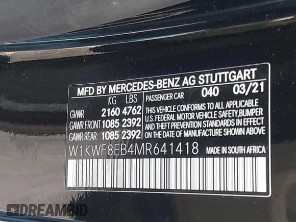 ✅ 2021 Mercedes-Benz C 300 • VIN: W1KWF8EB4MR641418 • Lot: 42657948. Wystawiony na IAAI z przebiegiem 29 644 mil. Bezpłatny archiwum sprzedaży aukcyjnych z USA i szczegółowy raport historii pojazdu na DreamBid. Zdjęcie 9.