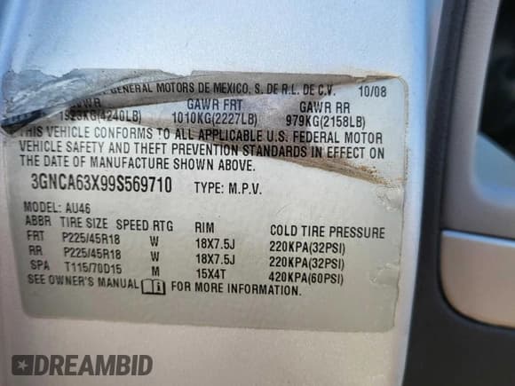 ✅ 2009 Chevrolet HHR SS • VIN: 3GNCA63X99S569710 • Лот: 92988435. Опубликован ранее на Copart с пробегом 100 501 миль. Бесплатный доступ к архиву аукционных продаж из США и подробный отчёт об истории автомобиля на DreamBid. Изображение 10.