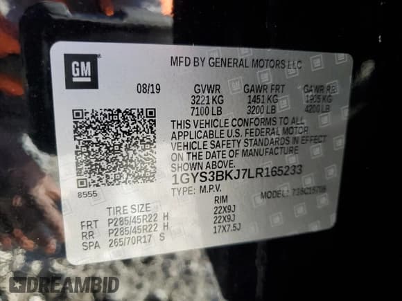 ✅ 2020 Cadillac Escalade Luxury • VIN: 1GYS3BKJ7LR165233 • Lot: 85588735. Listed on Copart with 32,496 mi. Free auction sales archive from the USA and detailed vehicle history report at DreamBid. Image 13.