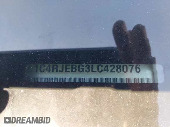 ✅ 2020 Jeep Grand Cherokee Limited X • VIN: 1C4RJEBG3LC428076 • Lot: 43341904. Listed on IAAI with 92,556 mi. Free auction sales archive from the USA and detailed vehicle history report at DreamBid. Image 17.