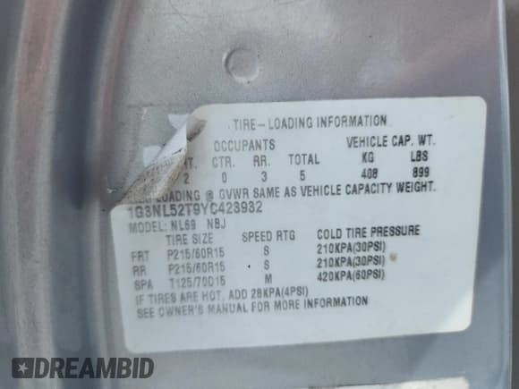 ✅ 2000 Oldsmobile Alero GL2 • VIN: 1G3NL52T9YC423932 • Lot: 62453945. Wystawiony na Copart z przebiegiem 233 800 mil. Bezpłatny archiwum sprzedaży aukcyjnych z USA i szczegółowy raport historii pojazdu na DreamBid. Zdjęcie 12.