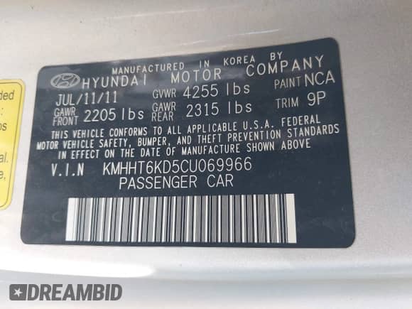 2012 Hyundai Genesis Coupe 2.0T z VIN KMHHT6KD5CU069966, wystawiony jako IAAI lot #42858390 z przebiegiem 98 030 mil mil oraz . Historia ofert i sprzedaży dostępna na DreamBid. Obrazek 9.