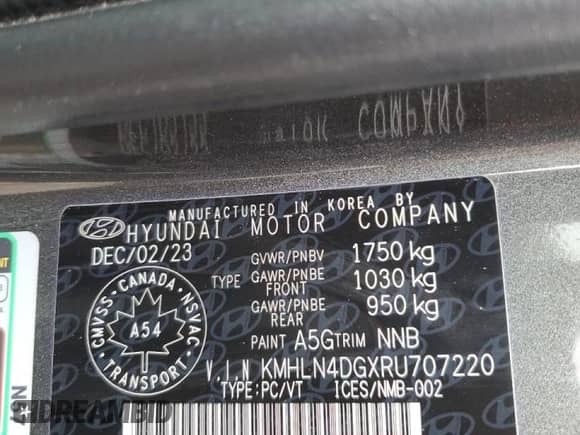 2024 Hyundai Elantra Preferred z VIN KMHLN4DGXRU707220, wystawiony jako Copart lot #68086645 z przebiegiem 52 023 mil mil oraz Szkoda całkowita • Salvage title. Historia ofert i sprzedaży dostępna na DreamBid. Obrazek 13.