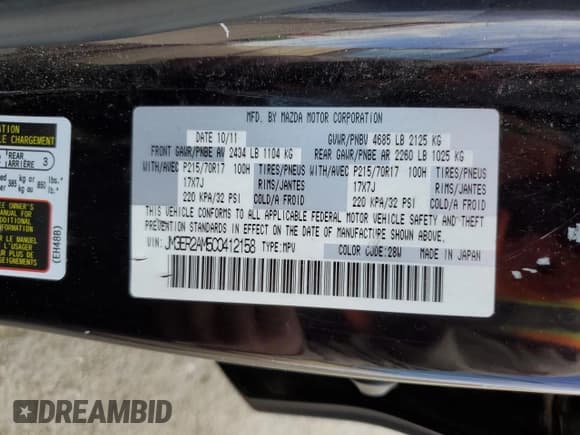 ✅ 2012 Mazda CX-7 i SV • VIN: JM3ER2AM5C0412158 • Lot: 92886055. Wystawiony na Copart z przebiegiem 221 977 mil. Bezpłatny archiwum sprzedaży aukcyjnych z USA i szczegółowy raport historii pojazdu na DreamBid. Zdjęcie 12.