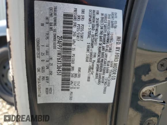 ✅ 2006 Ford Police Interceptor • VIN: 2FAFP71W76X136451 • Lot: 57939364. Wystawiony na Copart z przebiegiem Nie podano. Bezpłatny archiwum sprzedaży aukcyjnych z USA i szczegółowy raport historii pojazdu na DreamBid. Zdjęcie 12.