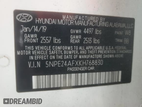 ✅ 2019 Hyundai Sonata SE • VIN: 5NPE24AFXKH768830 • Лот: 90891755. Опубликован ранее на Copart с пробегом 153 661 миль. Бесплатный доступ к архиву аукционных продаж из США и подробный отчёт об истории автомобиля на DreamBid. Изображение 12.