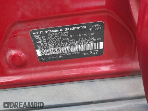 ✅ 2018 Mitsubishi Outlander ES • VIN: JA4AP3AU3JU009041 • Lot: 41721668. Wystawiony na IAAI z przebiegiem Nie podano. Bezpłatny archiwum sprzedaży aukcyjnych z USA i szczegółowy raport historii pojazdu na DreamBid. Zdjęcie 9.