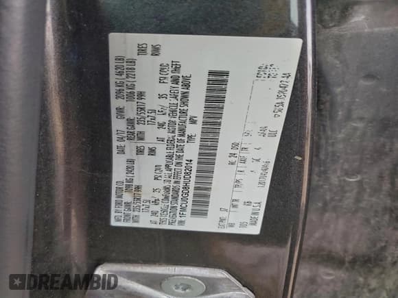 ✅ 2017 Ford Escape SE • VIN: 1FMCU0GD8HUD82014 • Lot: 95945805. Listed on Copart with 164,604 mi. Free auction sales archive from the USA and detailed vehicle history report at DreamBid. Image 13.