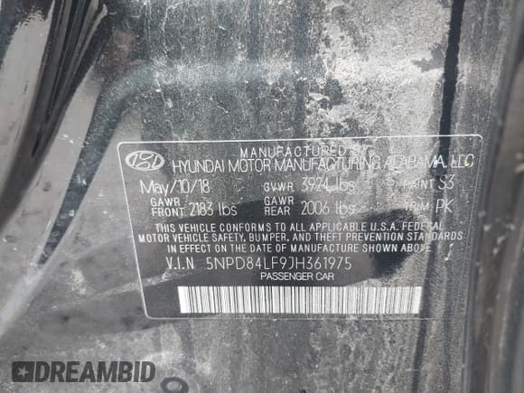 ✅ 2018 Hyundai Elantra Limited • VIN: 5NPD84LF9JH361975 • Lot: 42409187. Listed on IAAI with 73,238 mi. Free auction sales archive from the USA and detailed vehicle history report at DreamBid. Image 9.