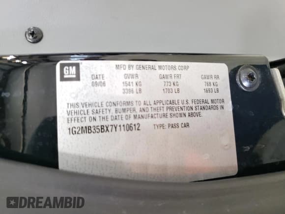 ✅ 2007 Pontiac Solstice • VIN: 1G2MB35BX7Y110612 • Lot: 75523304. Wystawiony na Copart z przebiegiem 25 277 mil. Bezpłatny archiwum sprzedaży aukcyjnych z USA i szczegółowy raport historii pojazdu na DreamBid. Zdjęcie 12.