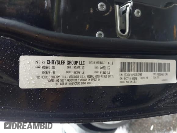 ✅ 2013 Dodge Dart Aero • VIN: 1C3CDFAH2DD316205 • Лот: 43399968. Опубликован ранее на IAAI с пробегом 135 769 миль. Бесплатный доступ к архиву аукционных продаж из США и подробный отчёт об истории автомобиля на DreamBid. Изображение 9.