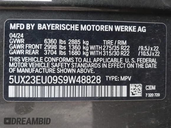 ✅ 2025 BMW X5 xDrive40i • VIN: 5UX23EU09S9W48828 • Lot: 43358727. Wystawiony na IAAI z przebiegiem 35 110 mil. Bezpłatny archiwum sprzedaży aukcyjnych z USA i szczegółowy raport historii pojazdu na DreamBid. Zdjęcie 9.