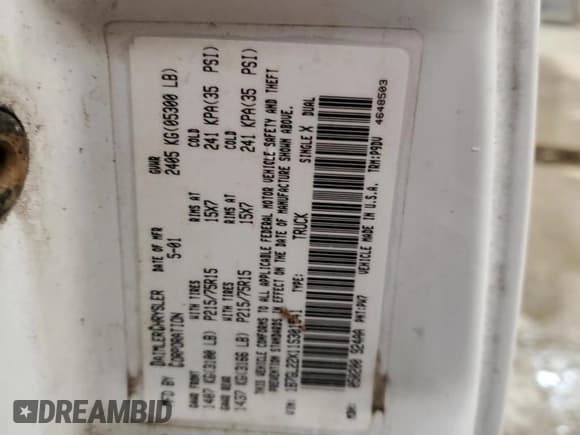 ✅ 2001 Dodge Dakota • VIN: 1B7GL22X11S301541 • Lot: 82483324. Wystawiony na Copart z przebiegiem 43 297 mil. Bezpłatny archiwum sprzedaży aukcyjnych z USA i szczegółowy raport historii pojazdu na DreamBid. Zdjęcie 12.