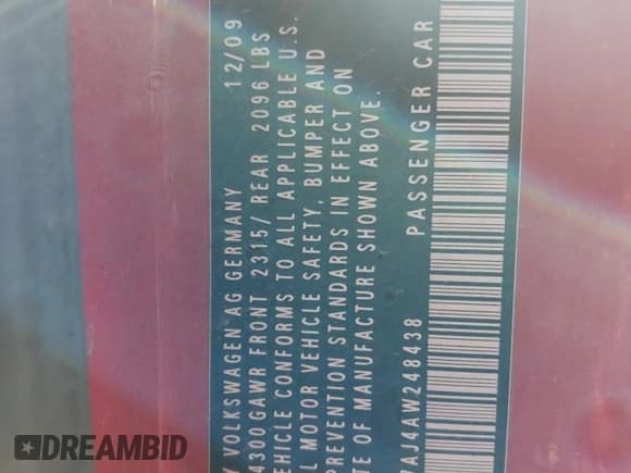 ✅ 2010 Volkswagen Golf GTI • VIN: WVWFV7AJ4AW248438 • Lot: 80617384. Listed on Copart with Not provided. Free auction sales archive from the USA and detailed vehicle history report at DreamBid. Image 14.