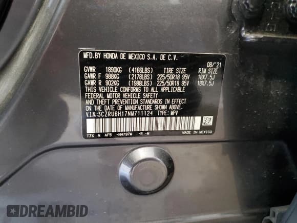 ✅ 2022 Honda HR-V Sport • VIN: 3CZRU6H17NM711124 • Лот: 67198705. Опубликован ранее на Copart с пробегом 25 286 миль. Бесплатный доступ к архиву аукционных продаж из США и подробный отчёт об истории автомобиля на DreamBid. Изображение 14.