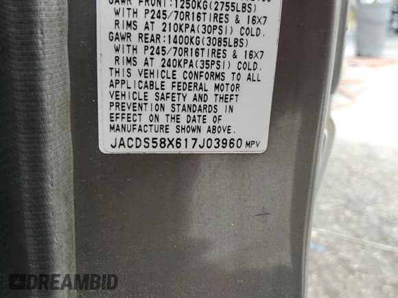 ✅ 2001 Isuzu Trooper S • VIN: JACDS58X617J03960 • Lot: 86744174. Listed on Copart with 78,078 mi. Free auction sales archive from the USA and detailed vehicle history report at DreamBid. Image 14.