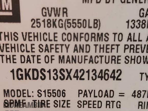 ✅ 2004 GMC Envoy SLE • VIN: 1GKDS13SX42134642 • Лот: 41715419. Опубликован ранее на IAAI с пробегом 173 661 миль. Бесплатный доступ к архиву аукционных продаж из США и подробный отчёт об истории автомобиля на DreamBid. Изображение 9.