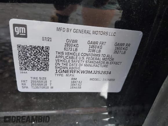 ✅ 2021 Chevrolet Traverse LS • VIN: 1GNERFKW3MJ252834 • Lot: 42505849. Listed on IAAI with 55,012 mi. Free auction sales archive from the USA and detailed vehicle history report at DreamBid. Image 9.