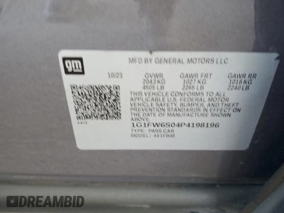 ✅ 2023 Chevrolet Bolt EV 1LT • VIN: 1G1FW6S04P4198196 • Lot: 61948674. Wystawiony na Copart z przebiegiem 38 149 mil. Bezpłatny archiwum sprzedaży aukcyjnych z USA i szczegółowy raport historii pojazdu na DreamBid. Zdjęcie 13.