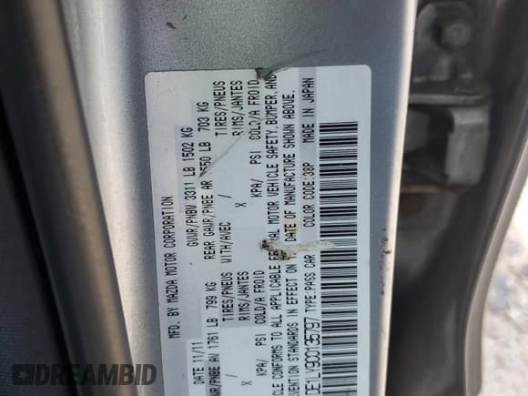 ✅ 2012 Mazda 2 Touring • VIN: JM1DE1LY9C0135797 • Лот: 56681405. Опубликован ранее на Copart с пробегом 190 968 миль. Бесплатный доступ к архиву аукционных продаж из США и подробный отчёт об истории автомобиля на DreamBid. Изображение 12.